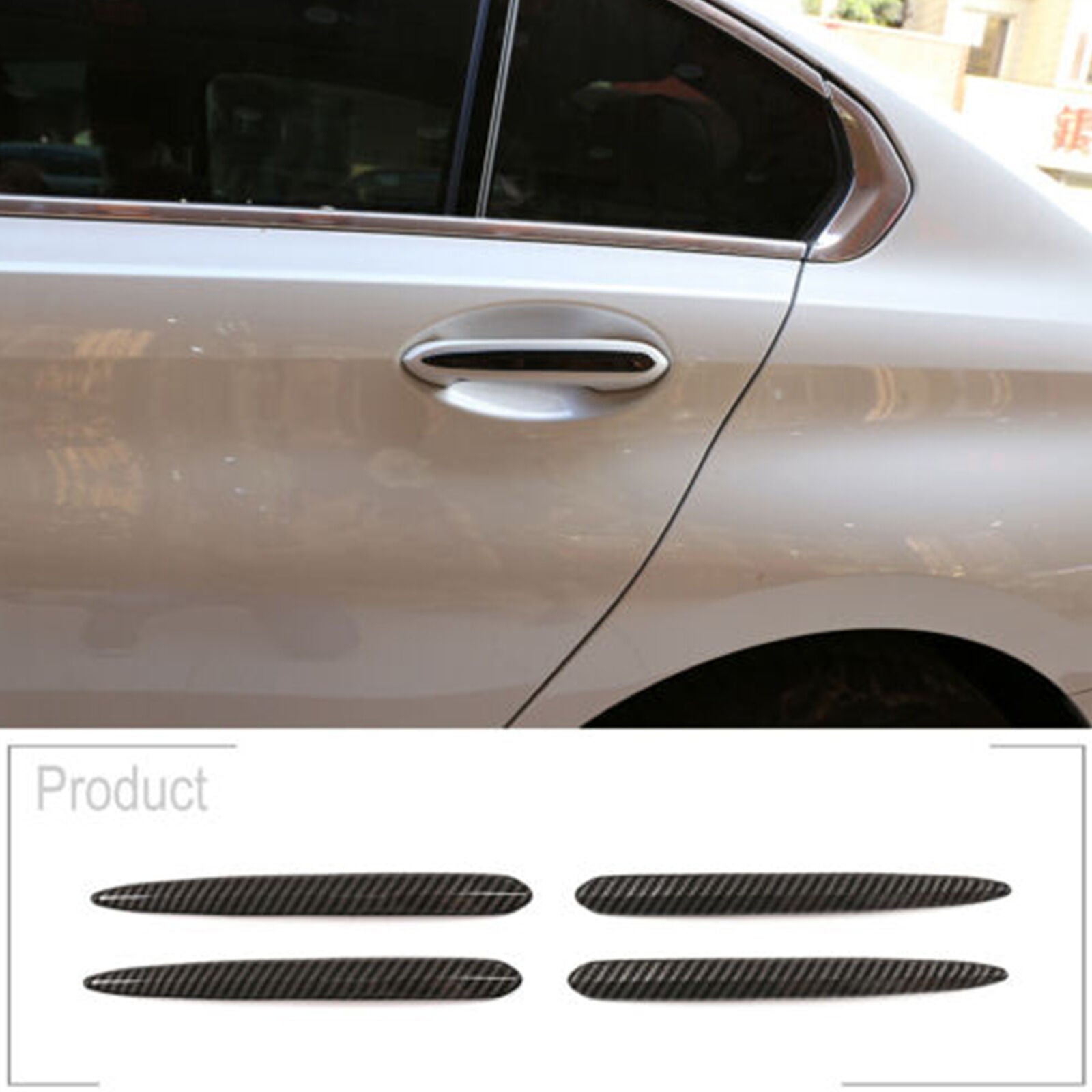 Carbon Fiber Look For BMW 5 Series G30 G31 Sedan Door Handle Cover 2017-2021