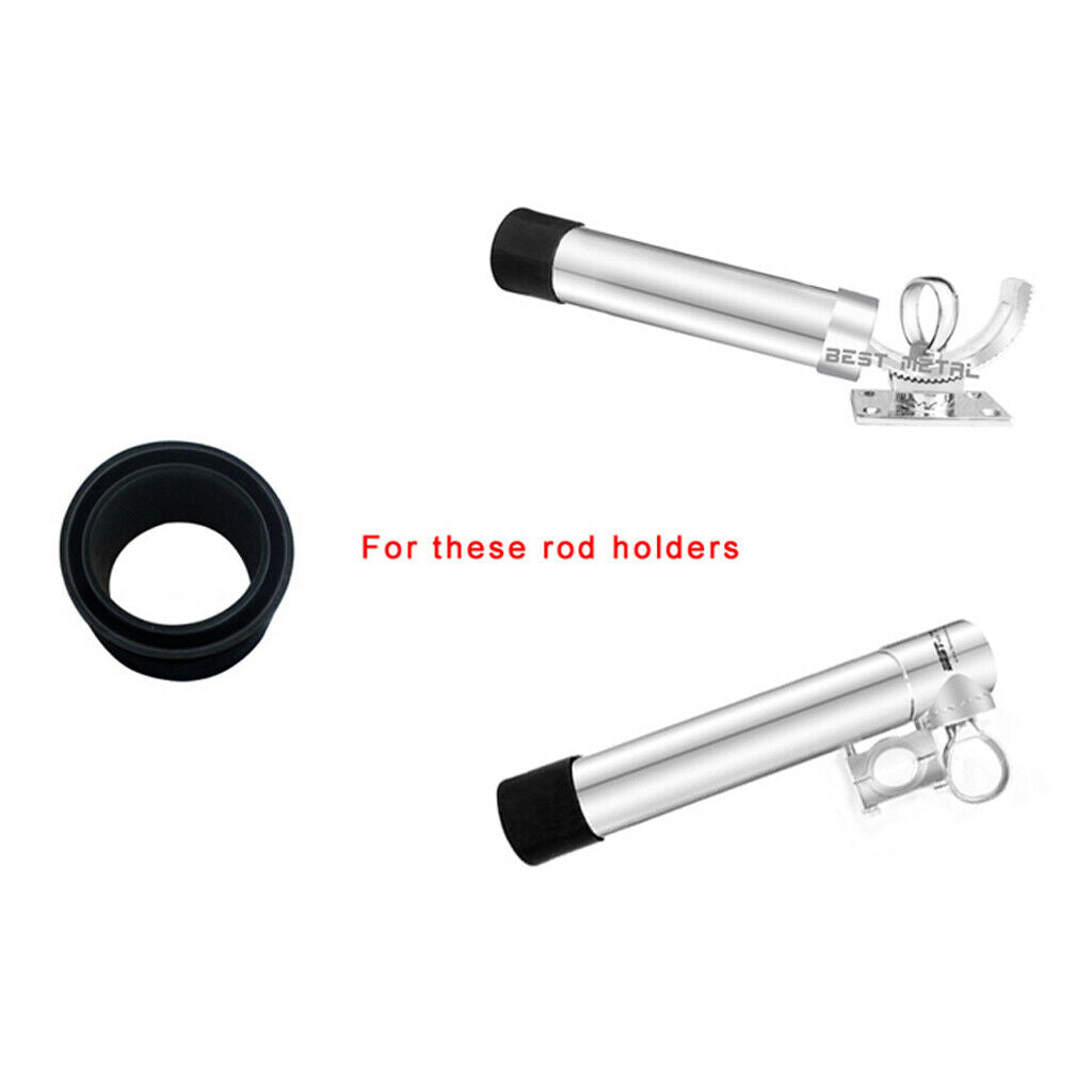 2X 6 Pieces Black Rubber Fishing Rod Holder Pole Rest Rack Insert Protectors