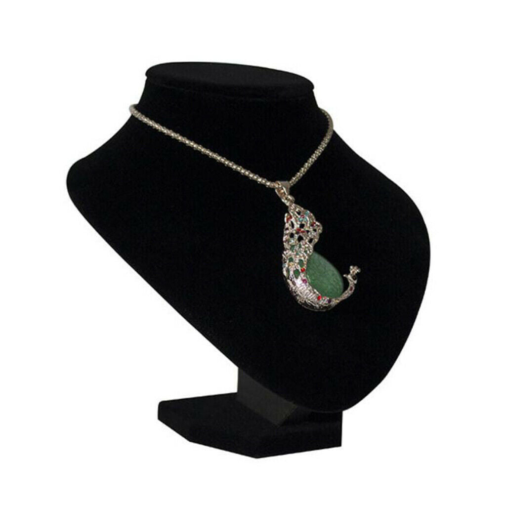 Necklace Pendant Display Bust Manikin Rack Stable 20x20x17 Velvet&Wooden