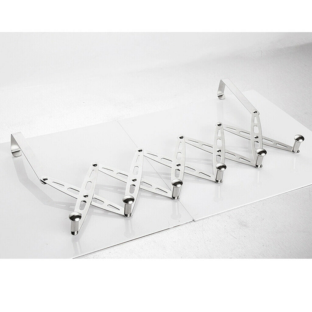 Over The Door Hanger Stainless Hook Clothes Multipurpose Hanging 6 Hooks