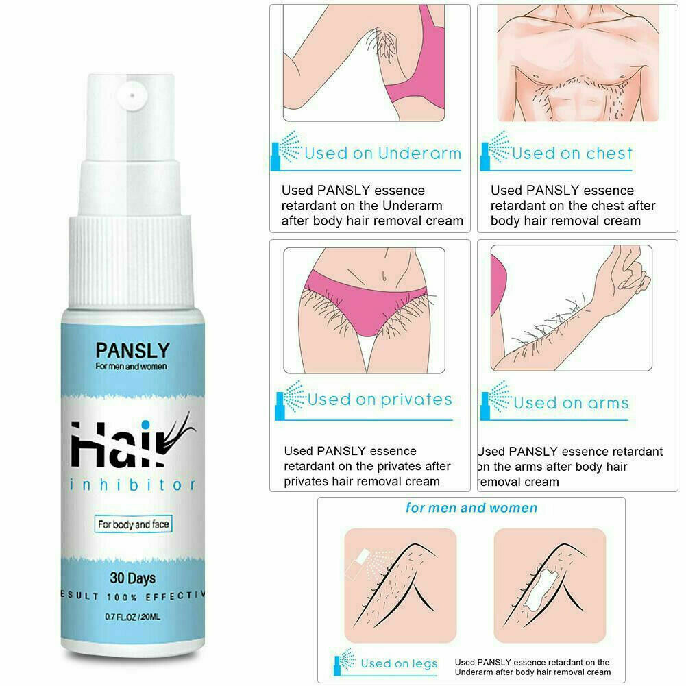 Spray Away - Hair Growth Inhibitor Removal Spray Painless Remove Hair Body Care.