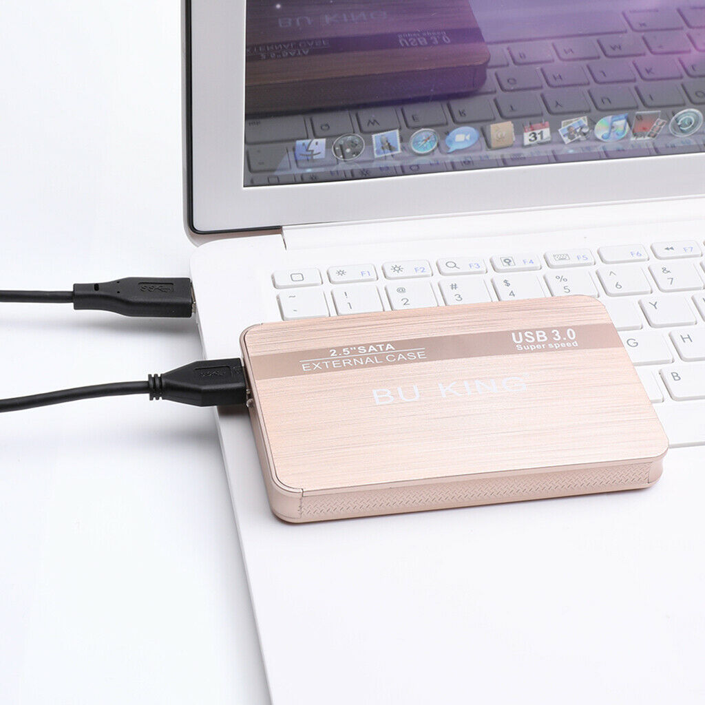 2.5'' USB 3.0 SATA Laptop 250GB External SSD HDD Hard Drive Enclosure Golden
