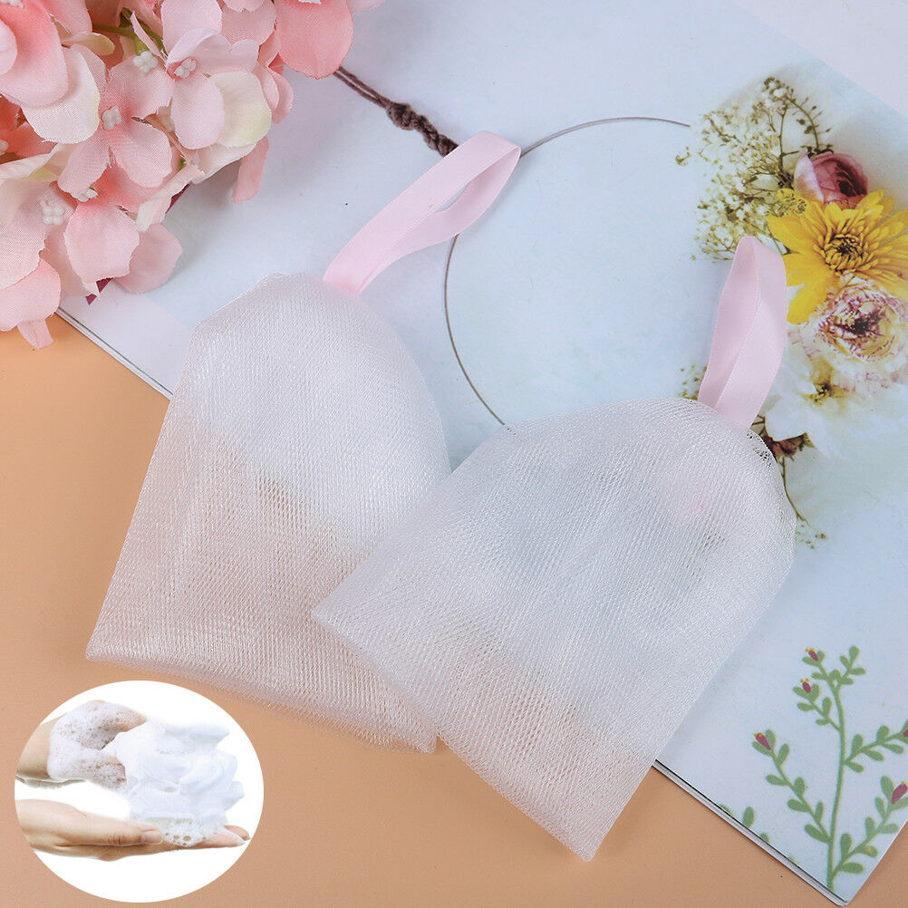 2X Soap foaming net saver bag suds bubbles maker skin care bath bubble mes.l8