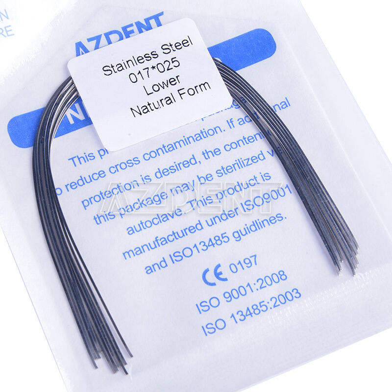 50Bag Dental Ortho Arch Wires Stainless Steel 17*25 Lower Rectangular AZDENT
