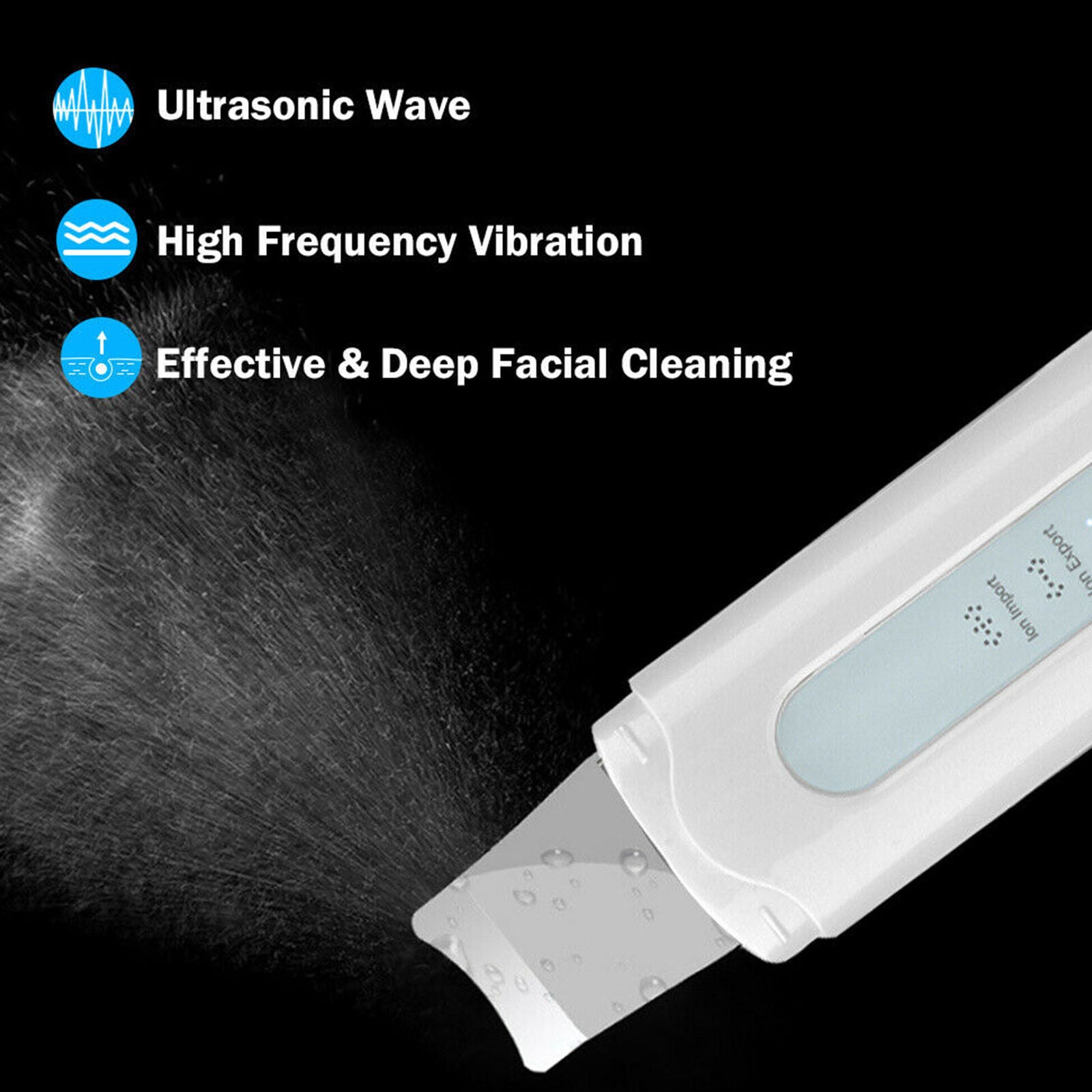 Deep Cleaner Tool Facial Ultrasonic Skin Scrubber Spatula Face Extractor Peeling