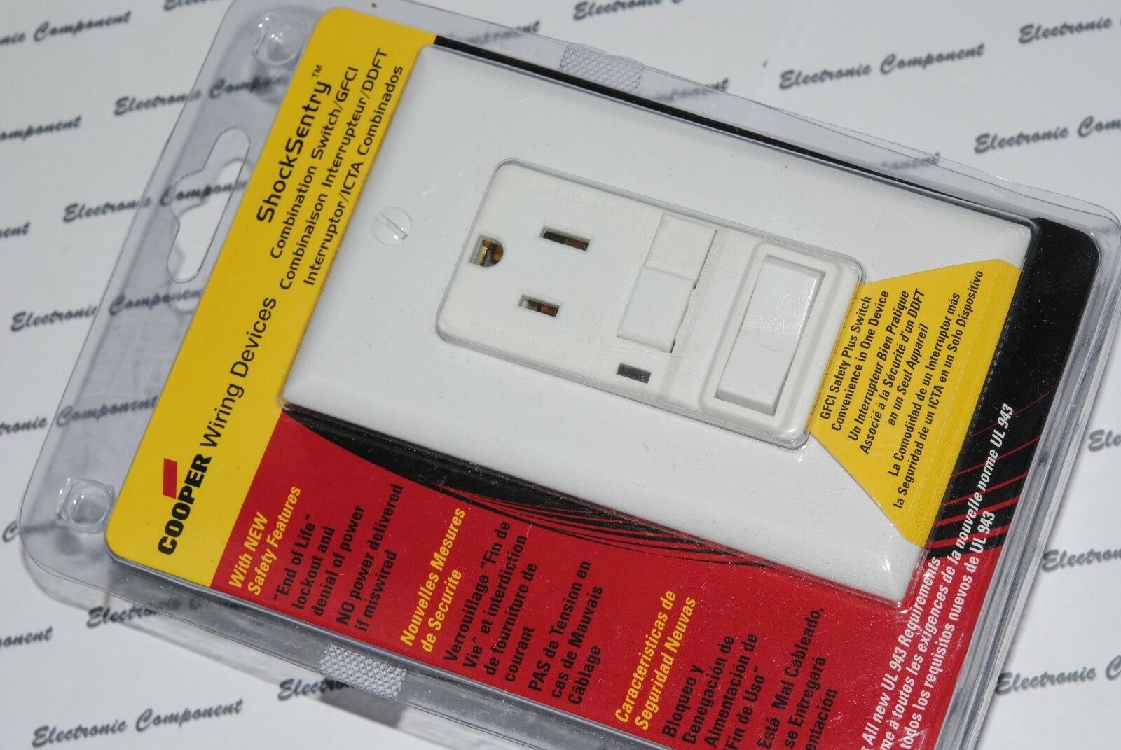 1pcs-COOPER Wiring VGFS15W-K Switch/GFCI Receptacle 15A-125V NEMA 5-15 Outlet