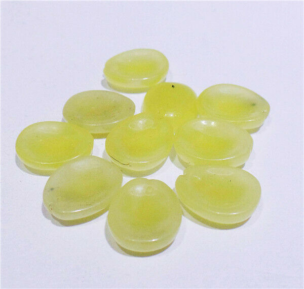 20Pcs 12x10x4mm Natural Yellow Lemon Jade Flower Petals Pendant Beads DIY H8405