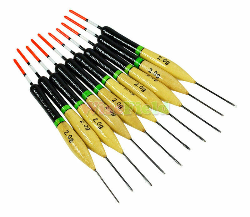 10Pcs 2g Fishing Floats Bobbers Paulownia Wood Durable Fishing Tackle Tools
