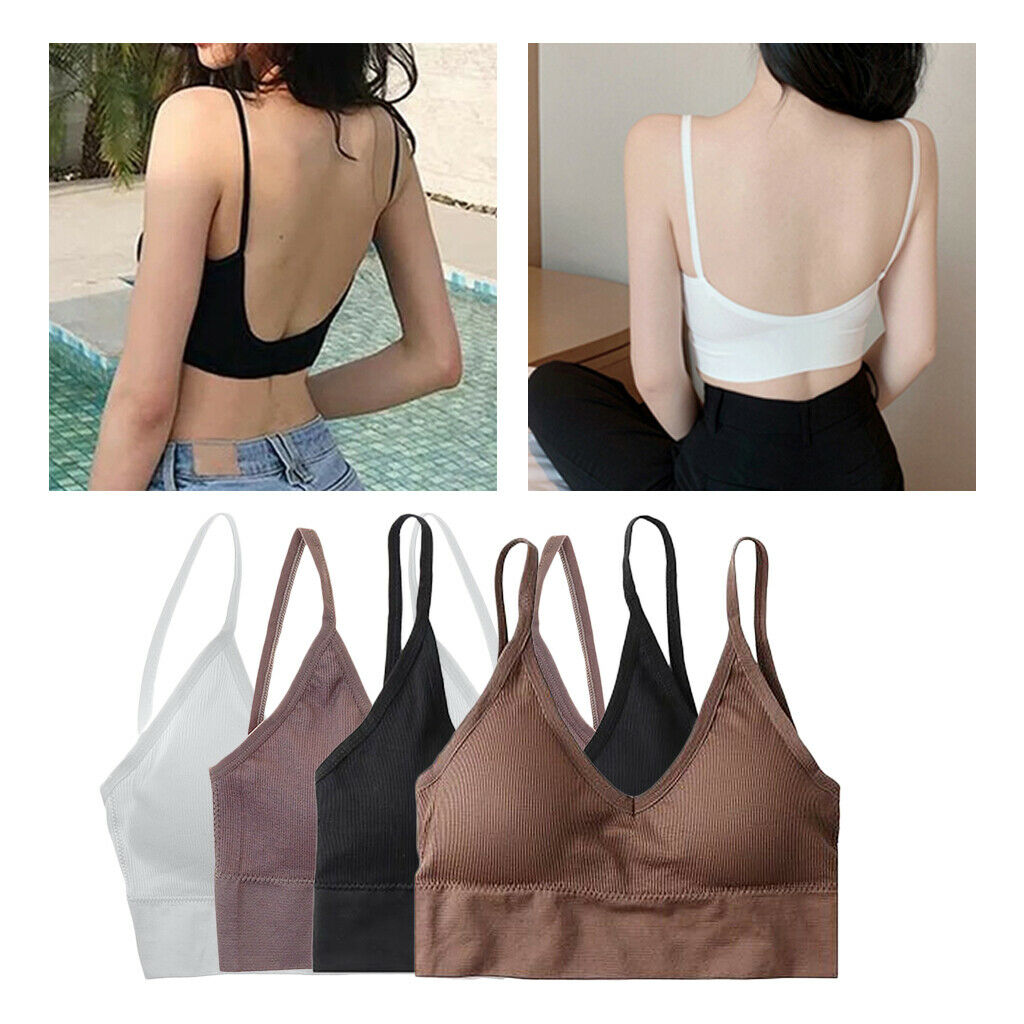 4pcs Women's Bralette Spaghetti Straps Bustier Camisole Tank Top Sport Bra
