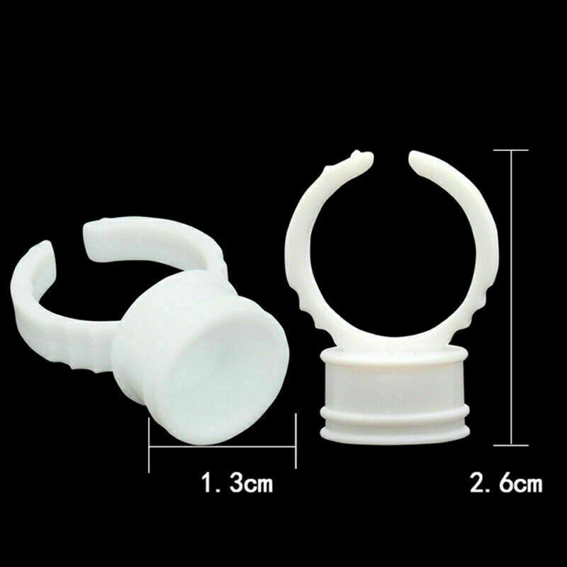 100* Disposable Glue Ring Holder Pallet Fit Eyelash Extension Tattoo Supplies