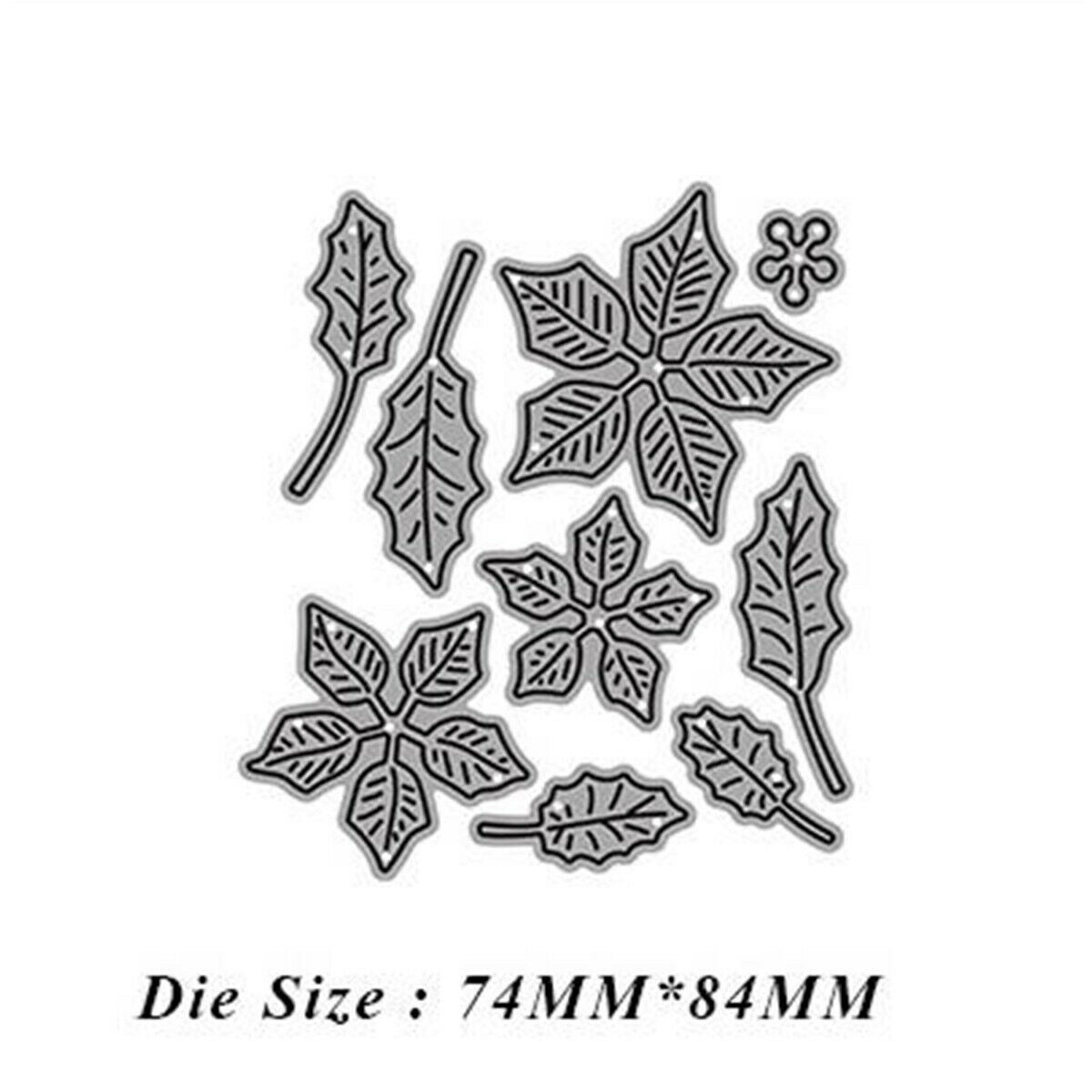 Christmas Greetings Poinsettia Flower Metal Cutting Dies Embossing Scrapbooking