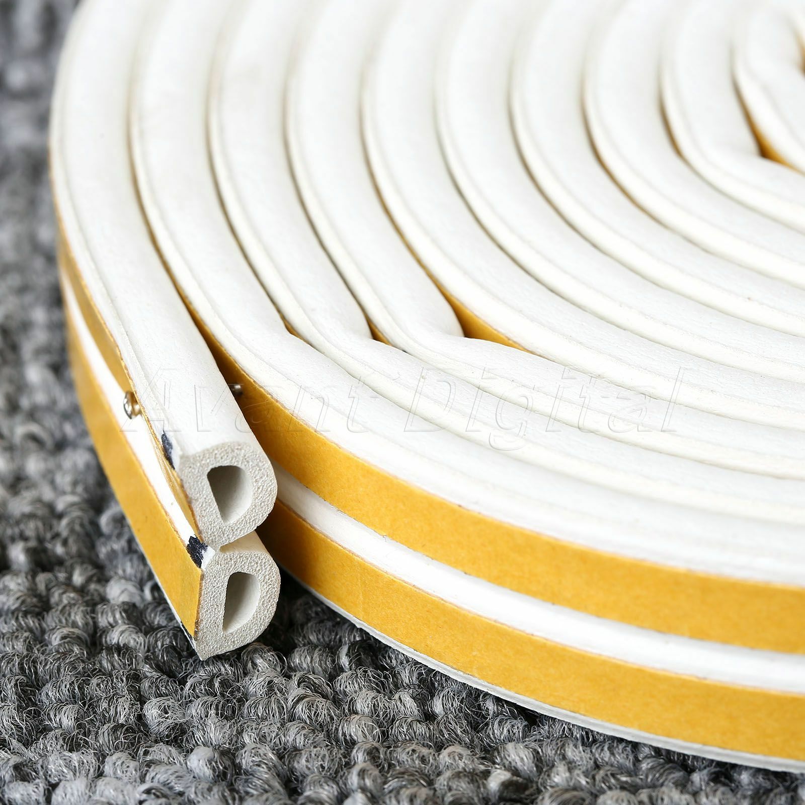 5M D Type Seal Strip Self Adhesive Auto Car Window Door Draught Excluder Foam