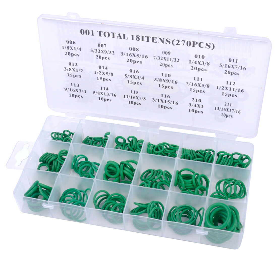 270 Assortment Car Repair Tool Kit Air Conditioning O Ring Seal Washer An