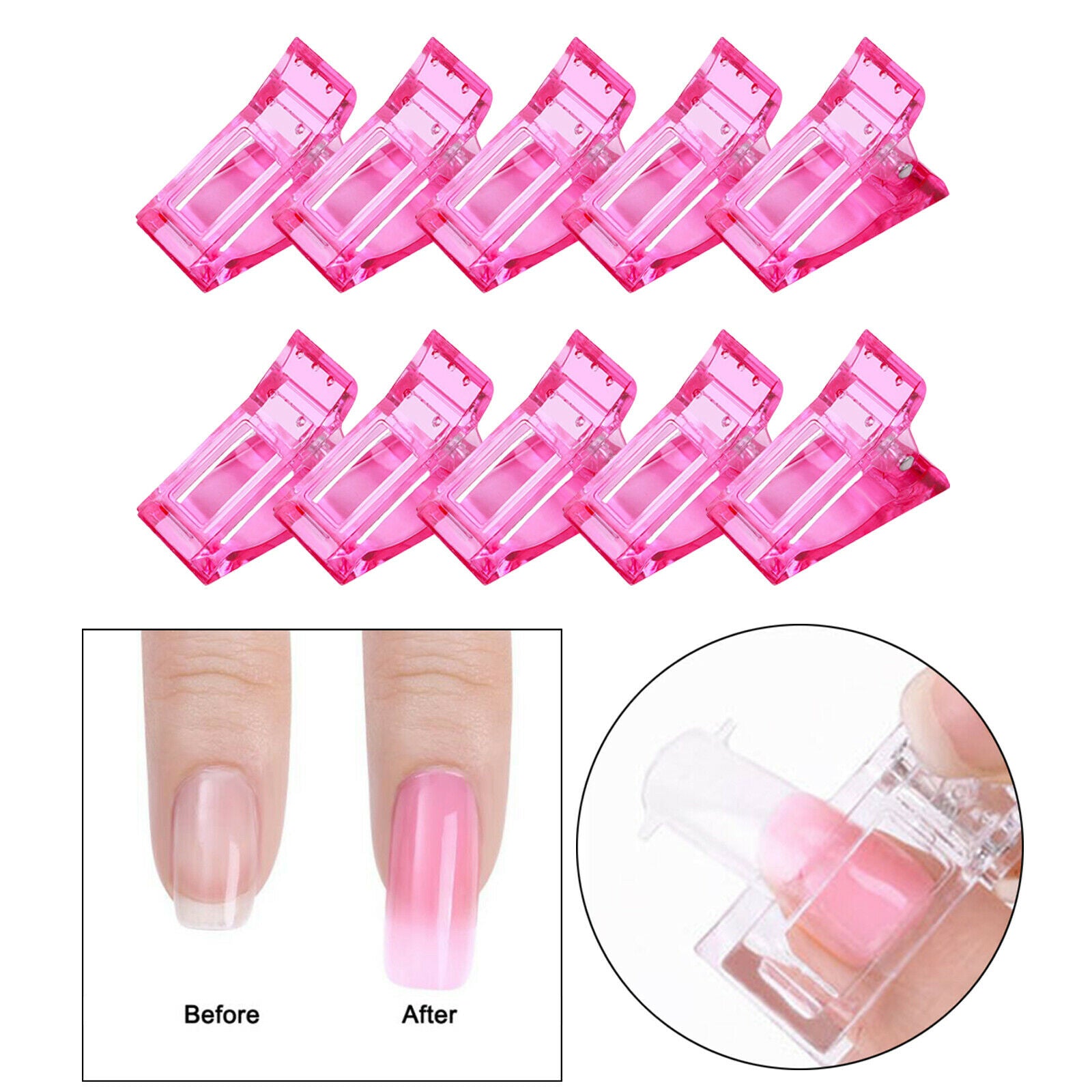Nails Mold Holder Fashion Nail Clips DIY Accessories Manicure Nail Art Pink