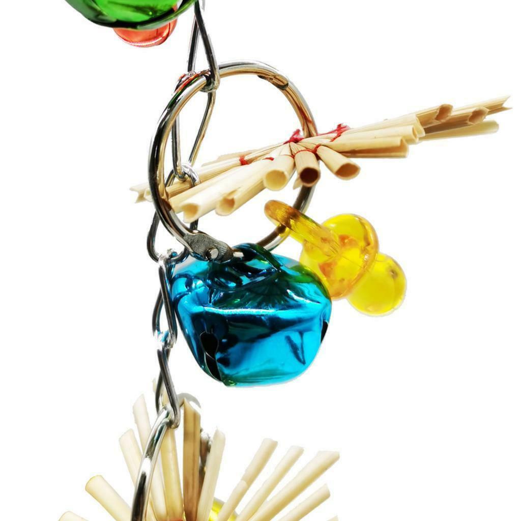 Birds Parrots Woven Straws Toys W/ Bells Birds Chew For Medium Birds Parrots