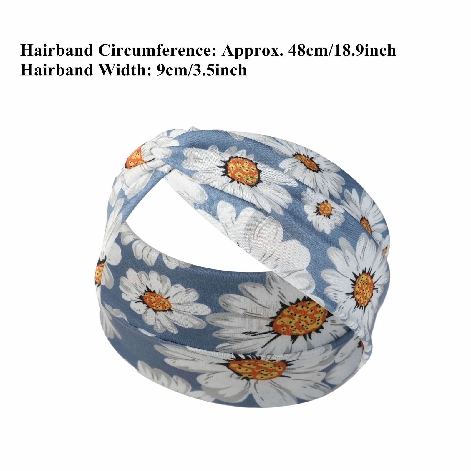 Turban Head Wrap Daisy Headband Women Sports Hairband Cross Stretch Headband