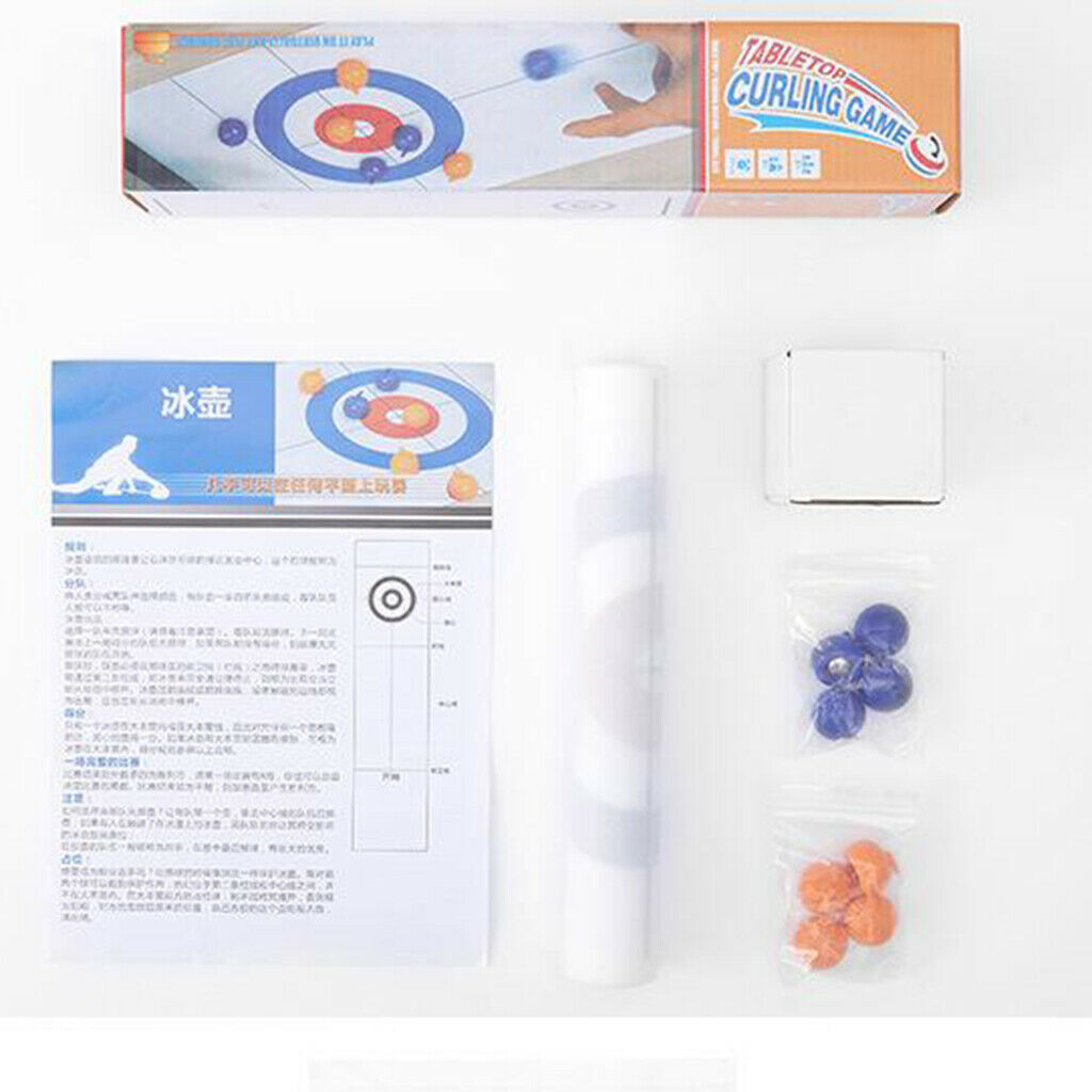 Mini Indoor Tabletop Curling Game with 8 Rollers Family Games for Indoor
