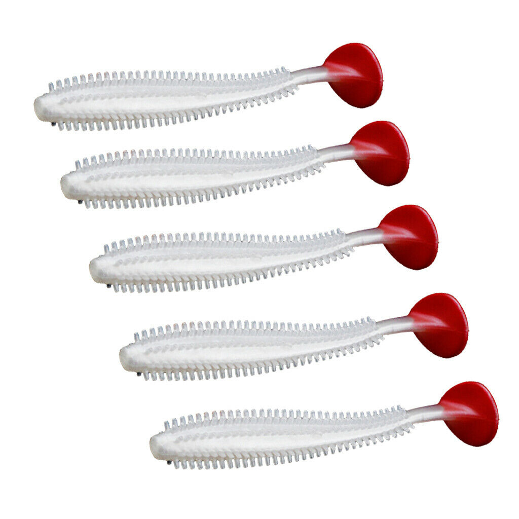 5Packs Soft Fishing Lures Lifelike Swimming Worm for Bass Trout Walleye