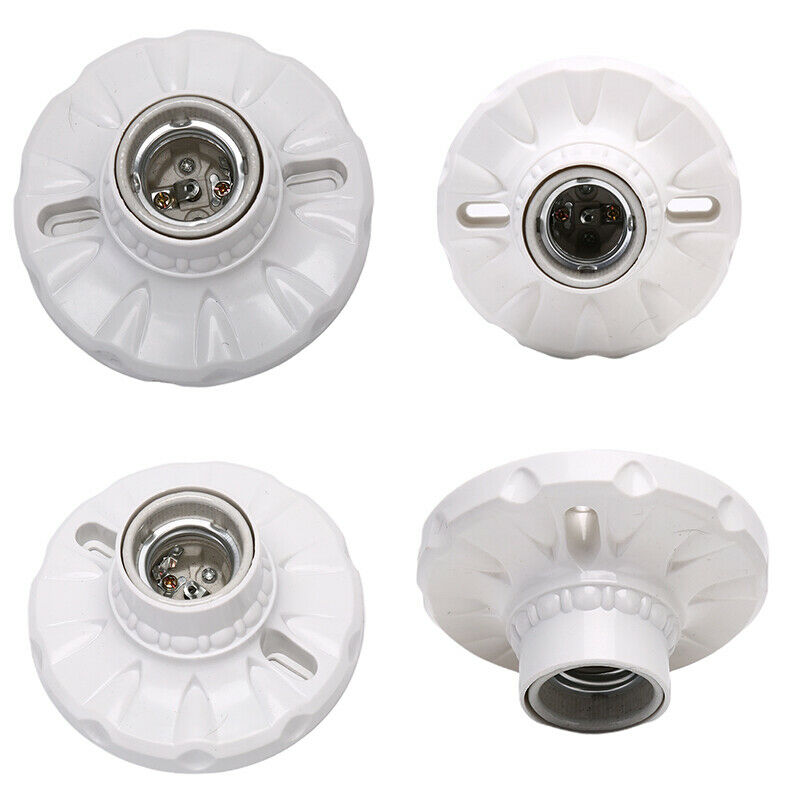 E27 Ceramics LED Light Bulb Holder Round Socket Base Hanging Lamp Socket .l8