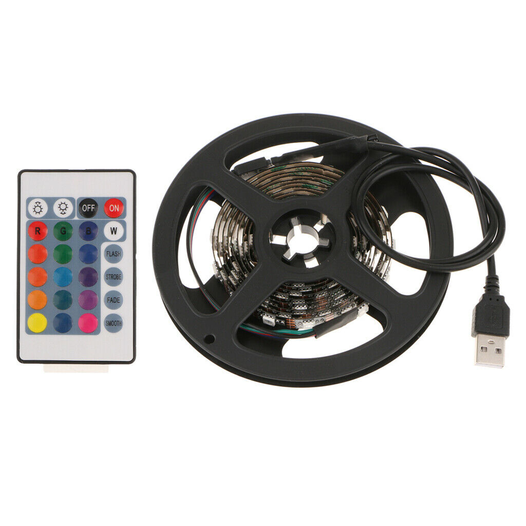 LED Strip Rope Light Flexible LED Ribbon with Remote Control 60LEDs-2M