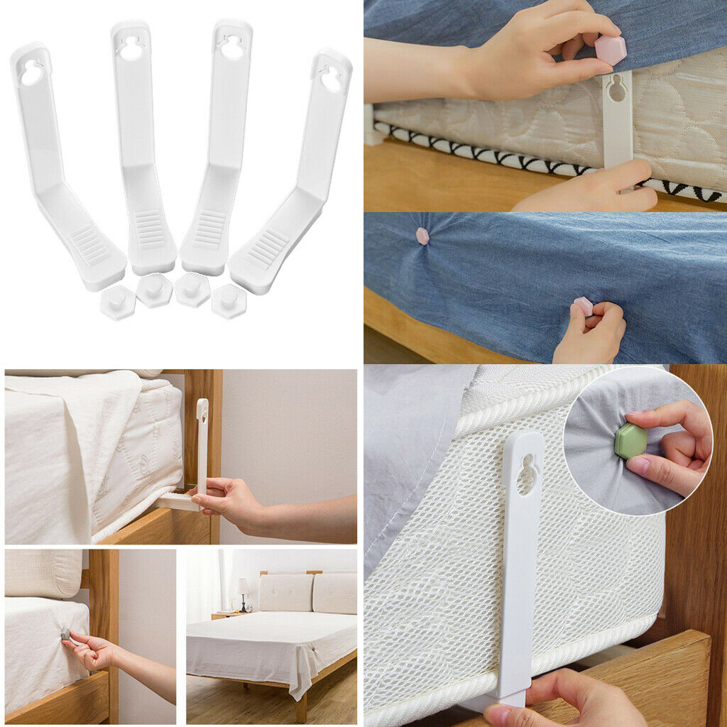 2X 4Pack Bed Sheet Holder Fastener For Mattress Covers Sofa Cushion White
