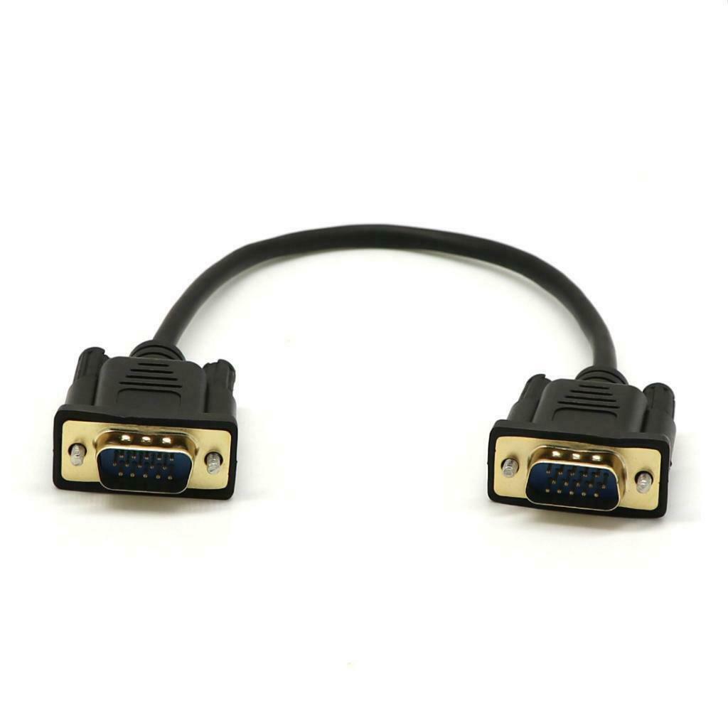 15 Pin VGA Short Video Cable Extension Cable Male to Male for Monitor 30 Cm