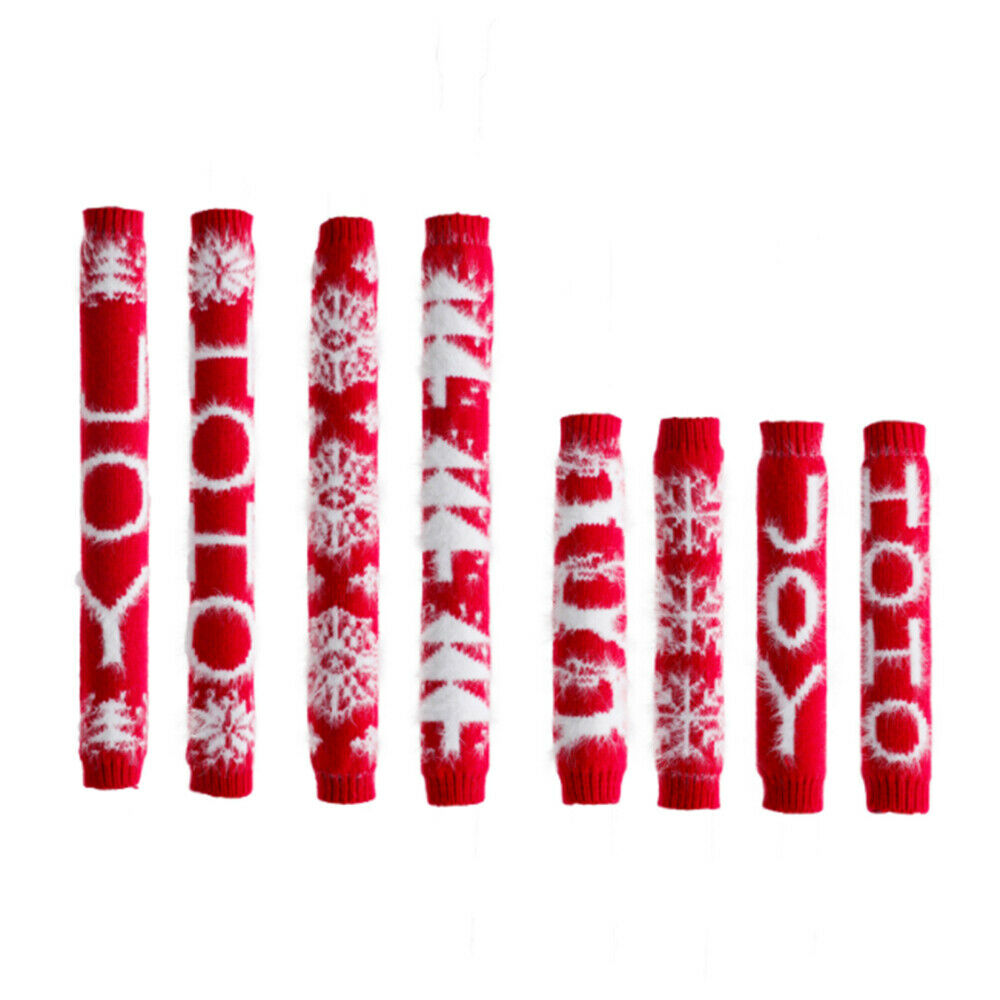 8x Christmas Knitted Double-sided Refrigerator Handle Gloves for Microwave Stove