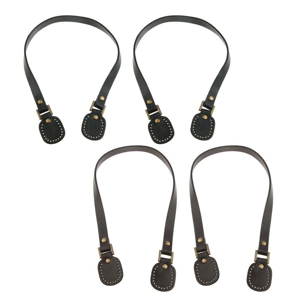 2Pairs Purses Straps Bag Handles for DIY Making Purse Accessory Black+Brown