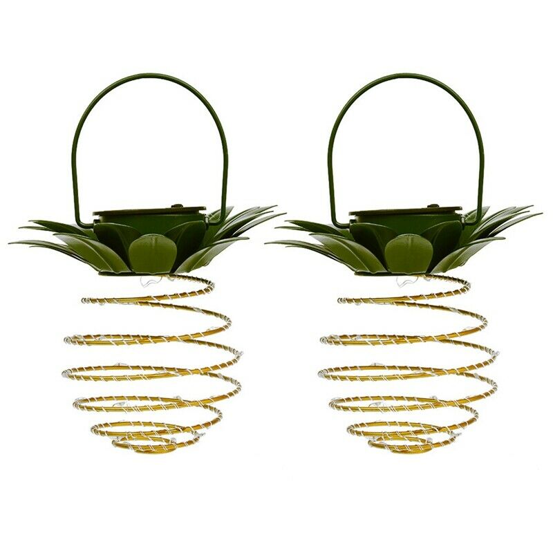 2Pack Pineapple Solar Lantern Lights Outdoor Waterproof Solar Spotlight for YaF4