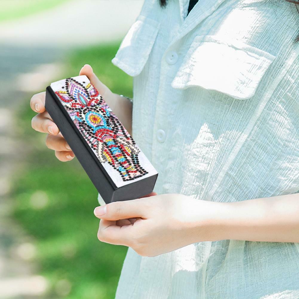 DIY Diamond Painting Sunglasses Case Portable Leather Glasses Storage Box @