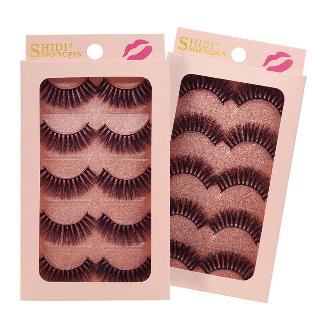 5 Pairs Mink Long Messy Cross Thick False Eyelashes for Lash Extension G904