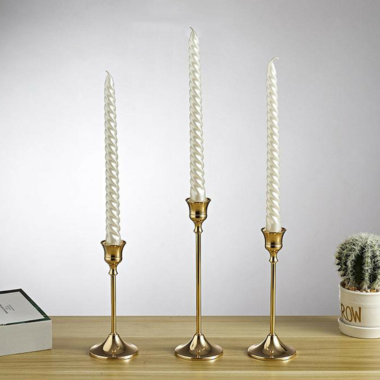 3x Metal Candle Stand Candlestick Holders Taper Stands Wedding Office Decor