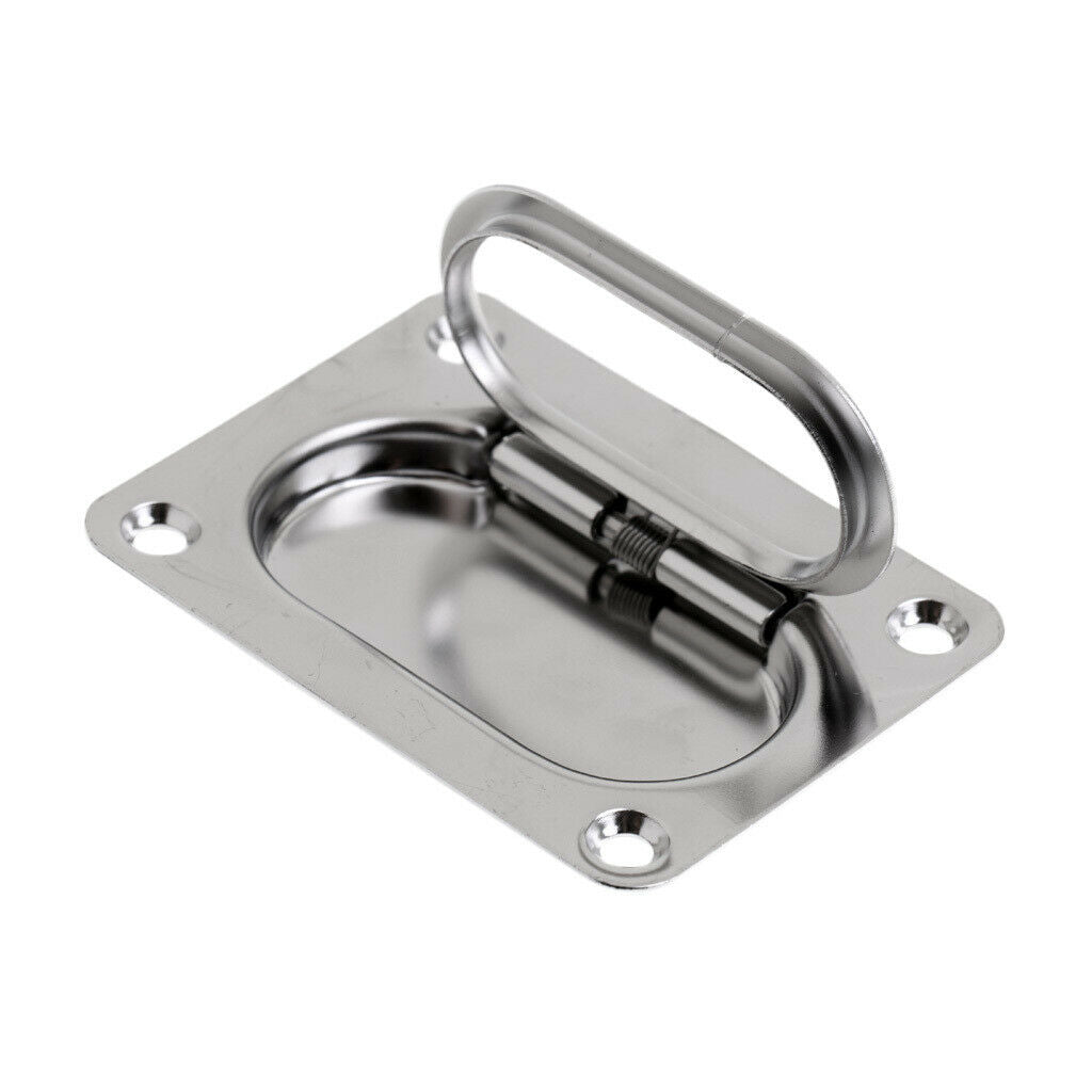 2pcs Durable Stainless Steel Boat Hatch Locker Cabinet Lift/Pull Ring Handle