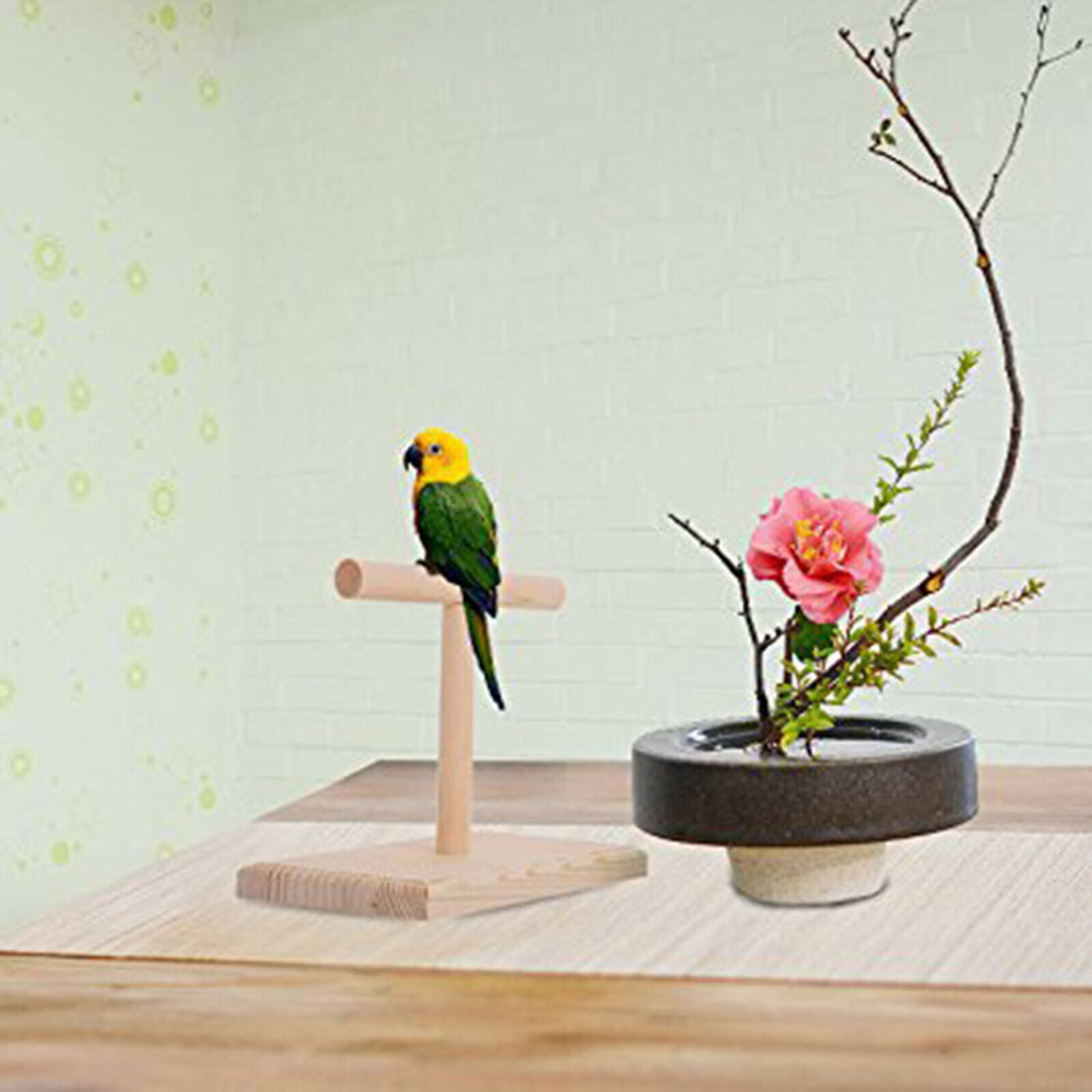 Table Bird Perch Parakeet Finch Cage Parrot Training Finch T Stand Exercise
