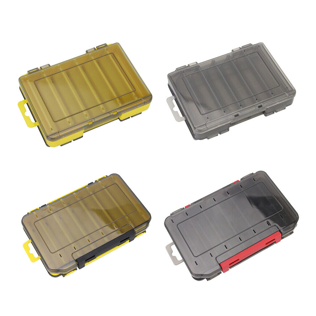 2X Squid Jig Box Both Side Storage Lure Case Holder Yellow 12 Compartments