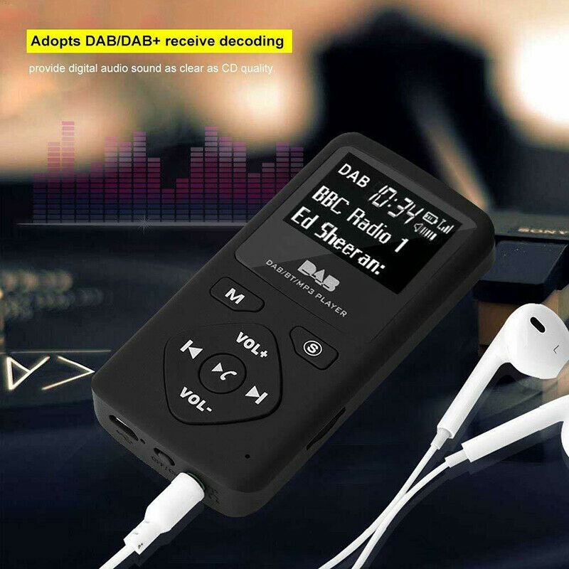 Portable Digital DAB/DAB+ FM Radio Receiver Music MP3 Player with USB Headphones