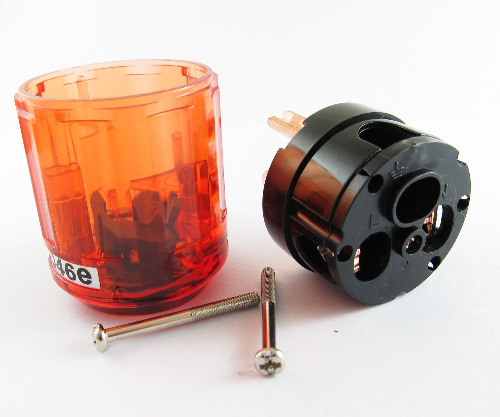 1pc Pure Copper P-046E 3pin US Power Male Plug IEC Connector for Audio Clear Red