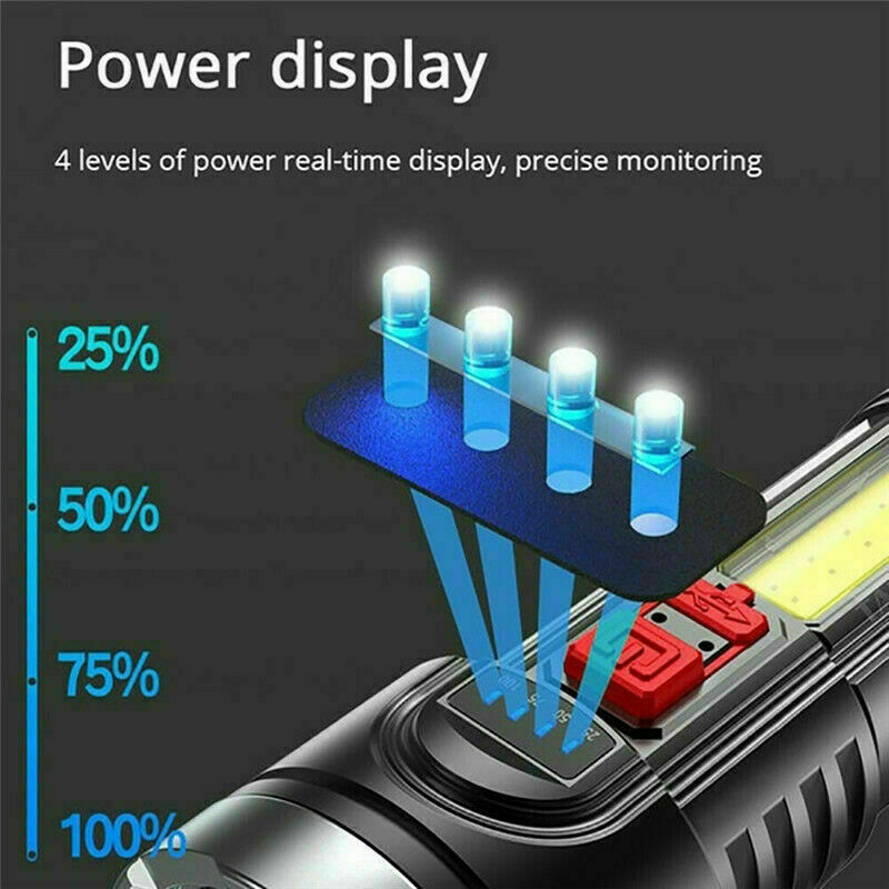 Super Bright 1000000LM Waterproof LED Flashlight Camping Torch USB Rechargeable