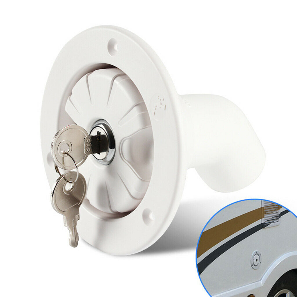 White Gravity Water Inlet Hatch Lock Locking for RV Camper Trailer Car