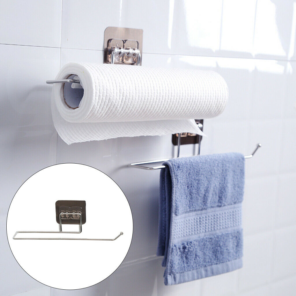 Toilet Paper Holder Self Adhesive Rack Stand Save Space Wall Mounted Storage