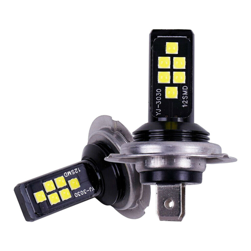 Pair Of H7 6000K White1200LM 60W LED Bulbs For
