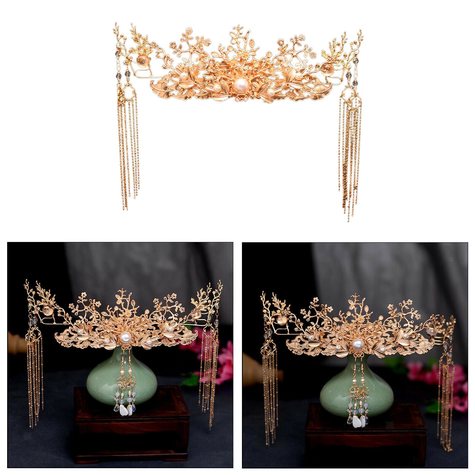Traditional Chinese Hairpin Head Jewelry Wedding Hair Combs Accessories