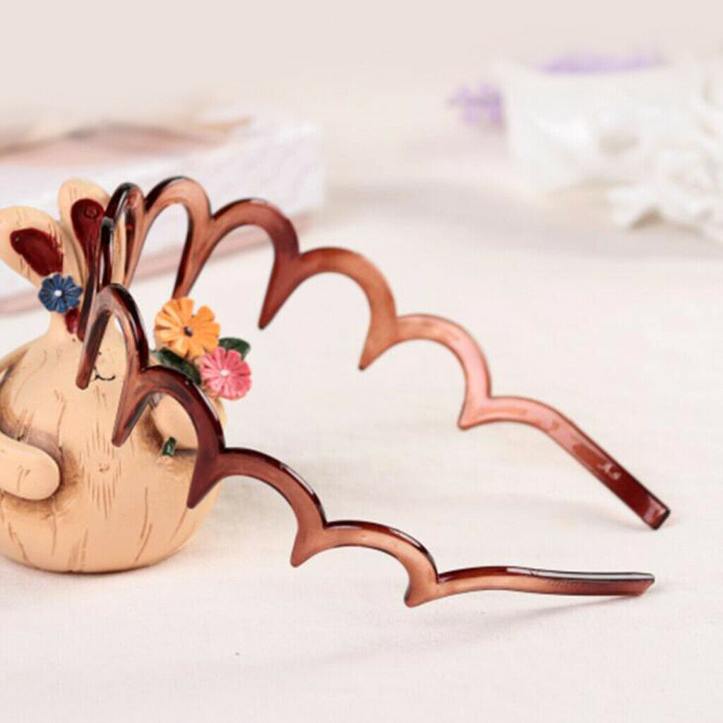 2pcs Girl Boy Wave Headband Gripper for Bath SPA Costume Accs brown+wine red