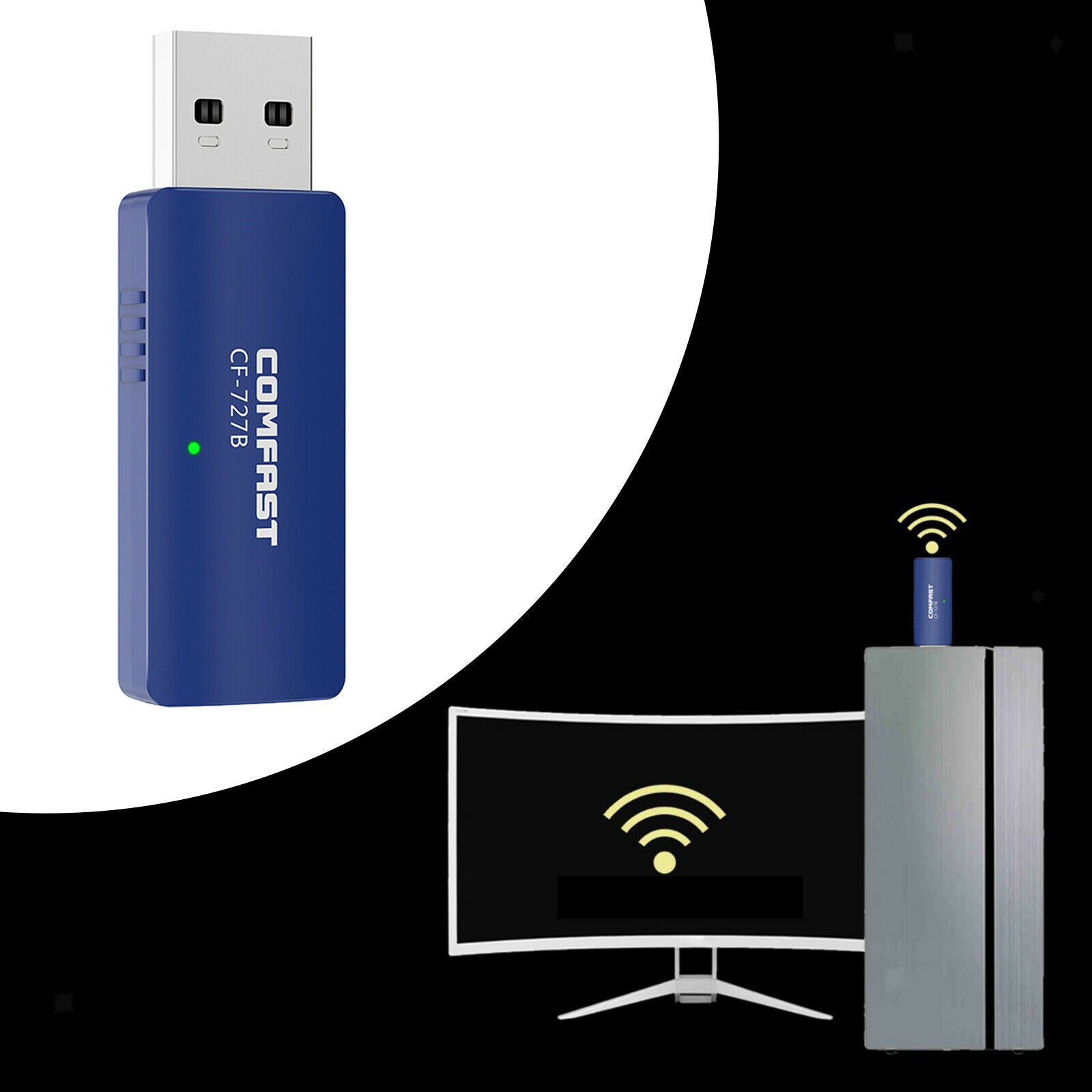 USB WiFi Adapter Wireless Dongle Computer 2.4G/5.8G 1300Mbps for PC Laptop