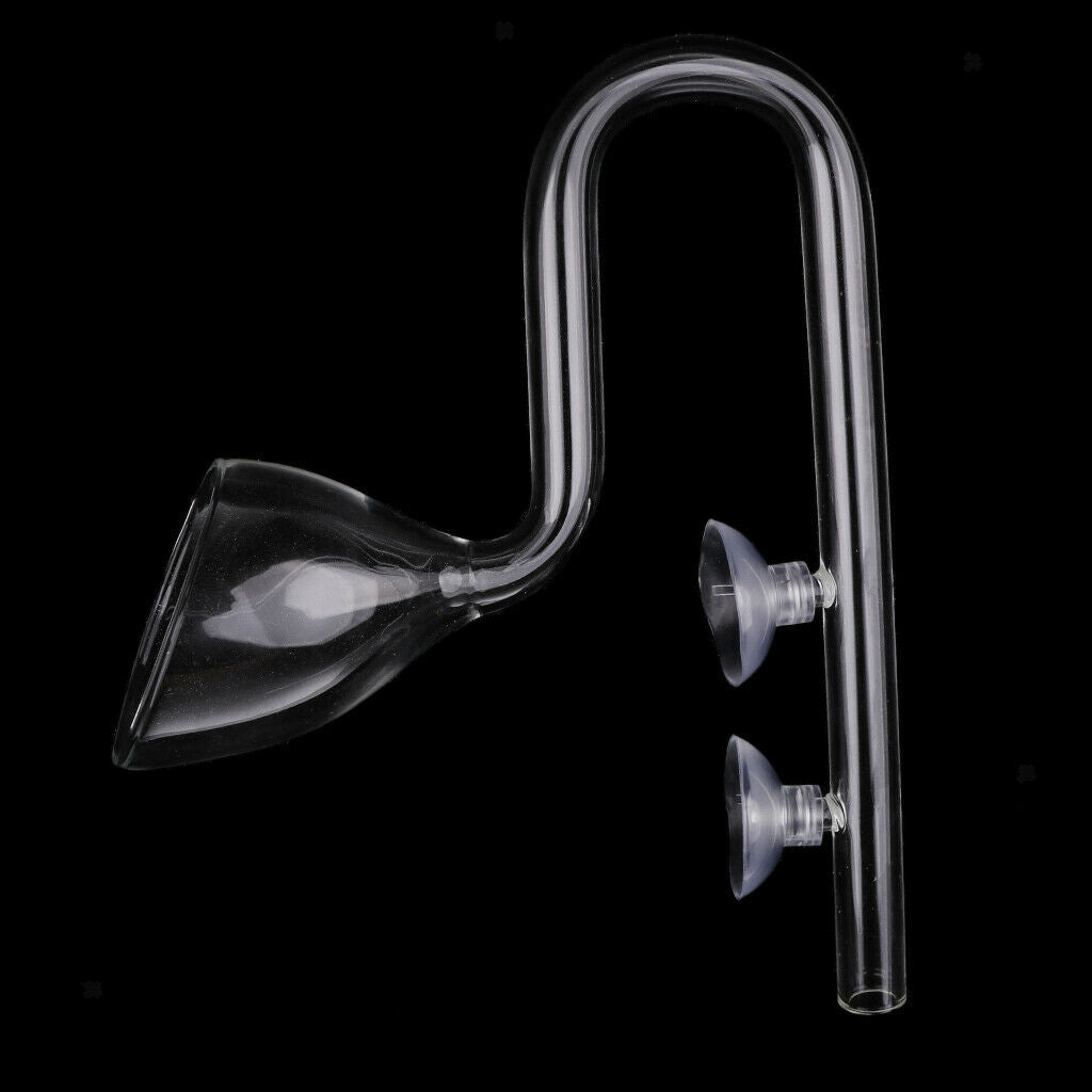 2x Aquarium Fish Tank Glass Lily Pipe In/Outflow Water Lily Filter Pipe 13mm
