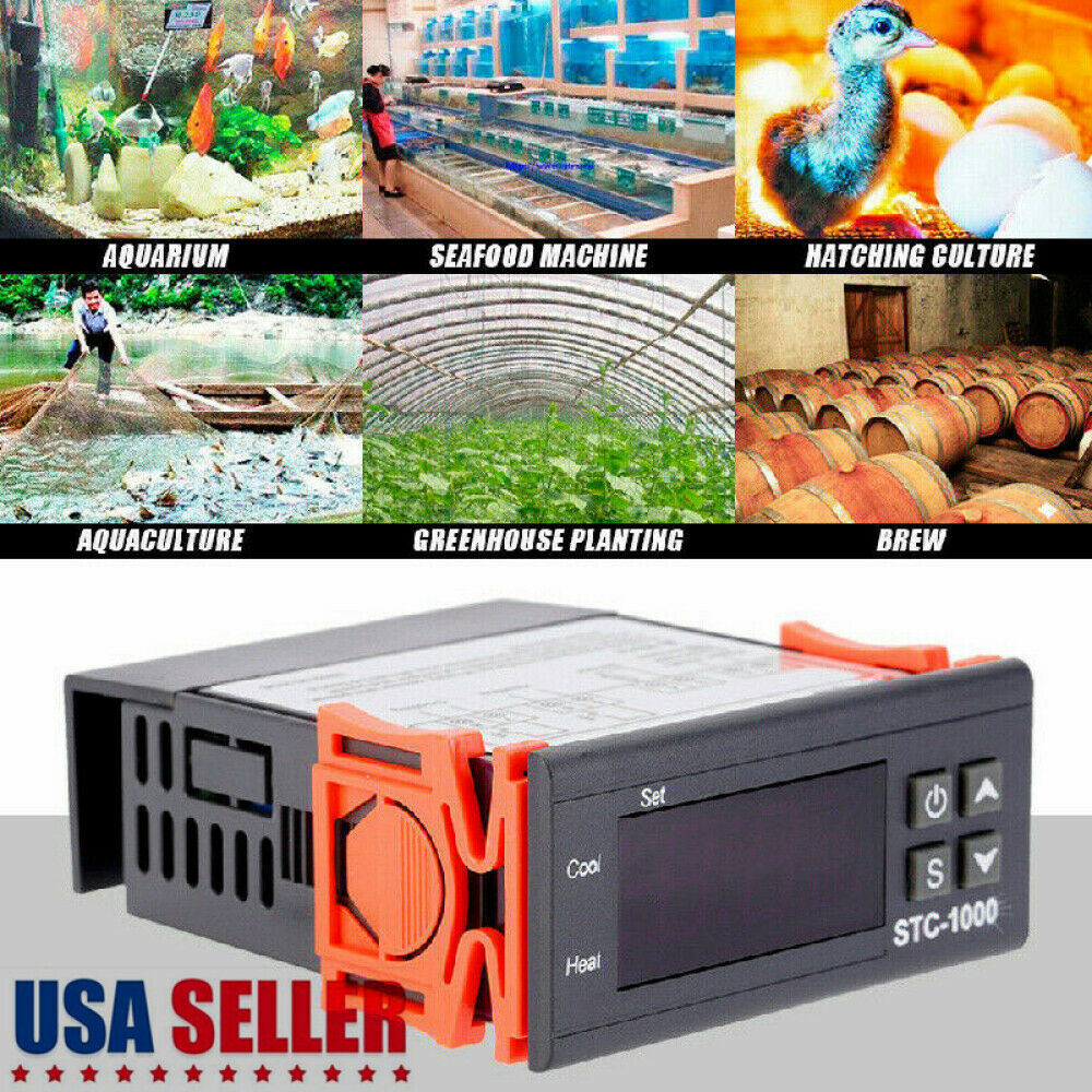 LED Digital Thermostat Incubator Two Relay Output Temperature Controller