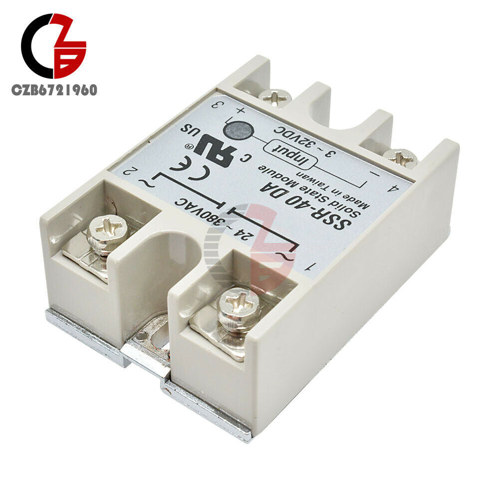 5PCS SSR-40DA DC to AC 40A Module DC 3-32V to AC 24-380V Solid State Relay