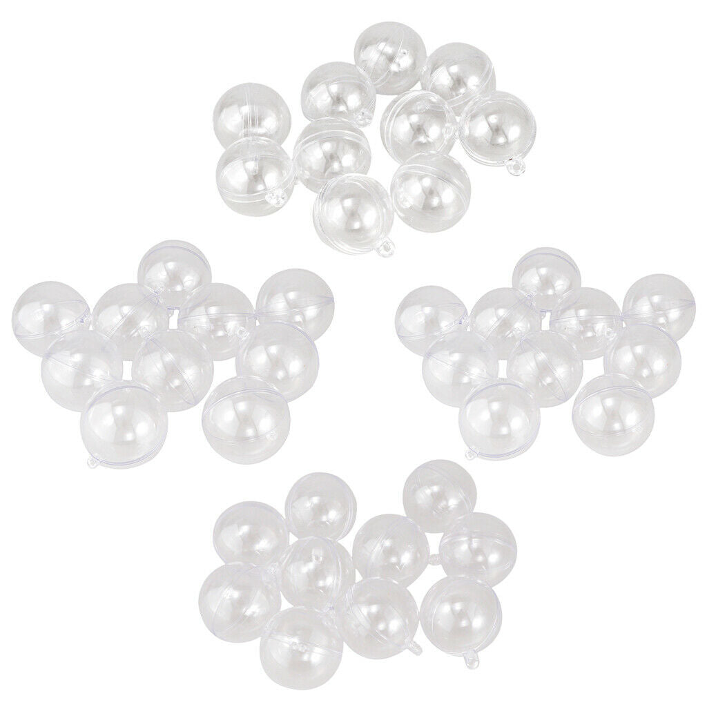 10pcs Clear Plastic Fillable Ball Ornaments Christmas Candy Box Crafts 6cm