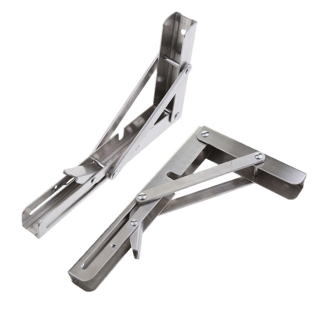 Lightweight 304 Stainless Steel Folding Boat Bench Shelf Table Bracket 8in