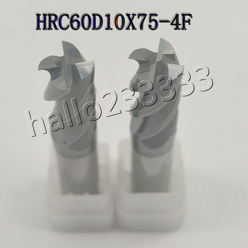 1Pcs HRC60 4 Flute 10mm x 75mm Carbide Tungsten Milling Cutter CnC Bit Tool